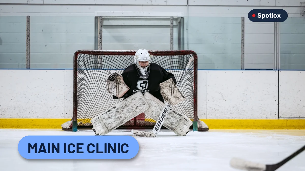 The Crease Goaltending Academy card image for The Crease Main Ice Tuesday Goalie Session (Goalie, Etobicoke)